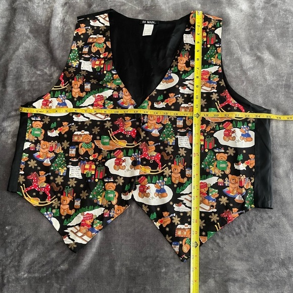 Vintage 111 Main Christmas Vest Over Sweater Holiday Thin Button Up Size 2X - Picture 9 of 12